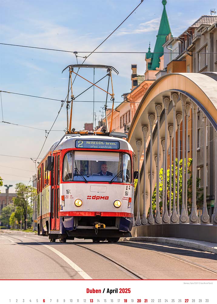 Kalendář TRAMVAJE 2025 - duben