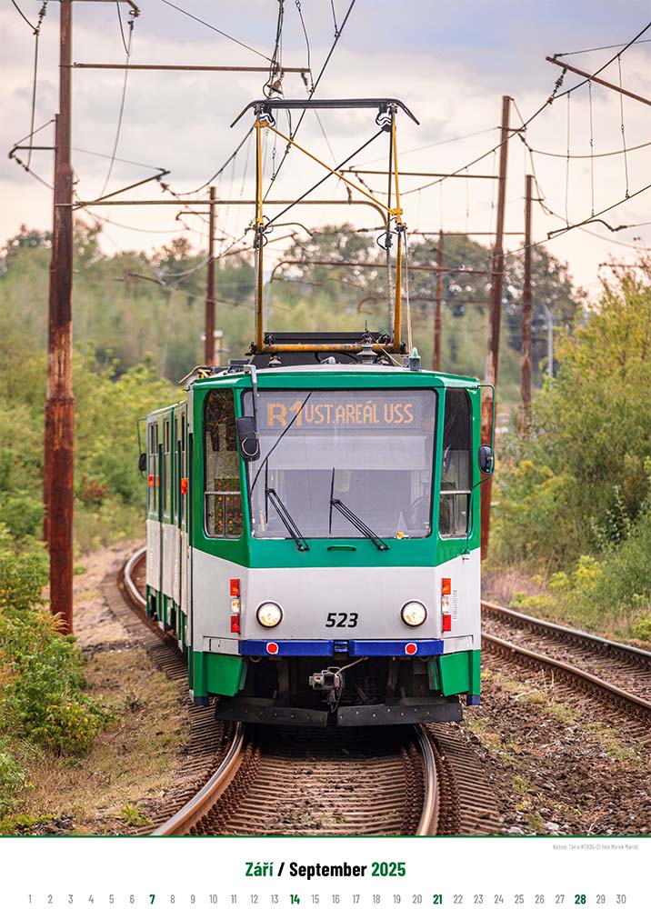 Kalendář TRAMVAJE 2025 - září