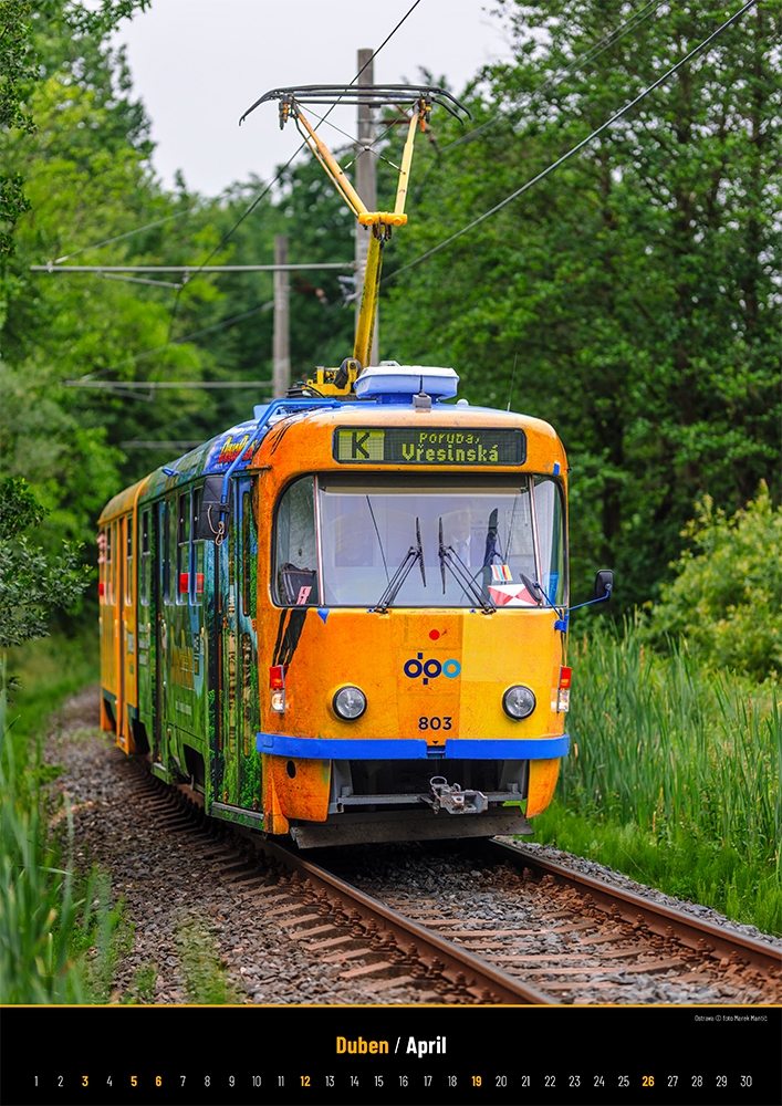 Kalendář TRAMVAJE 2026 - duben